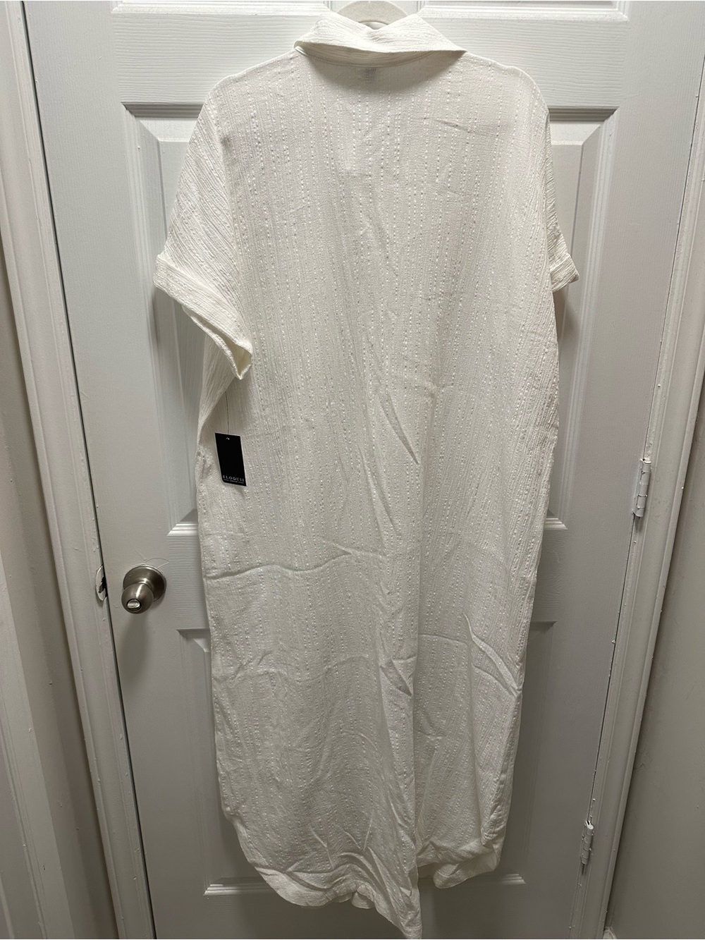 Eloquii White Textured Button-Down Shirt Dress - Picture 2 of 5